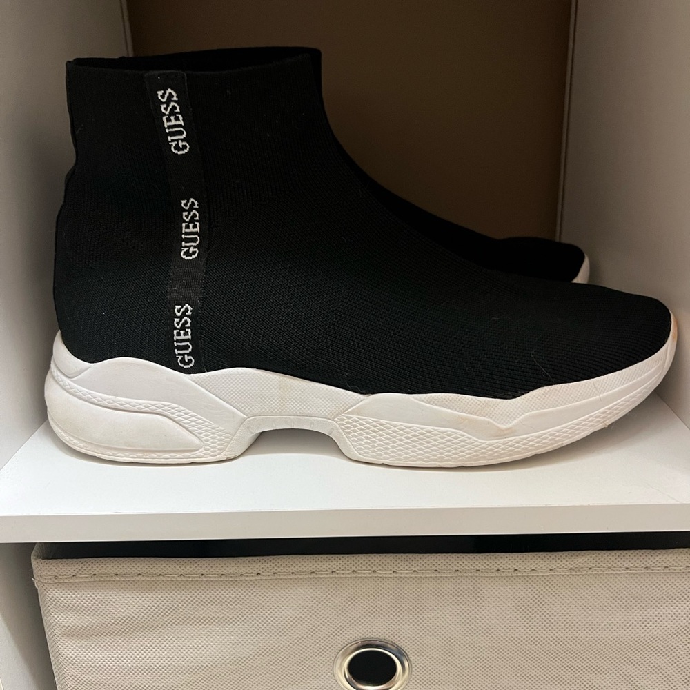 GUESS Black and White Women's High-Top Sneakers